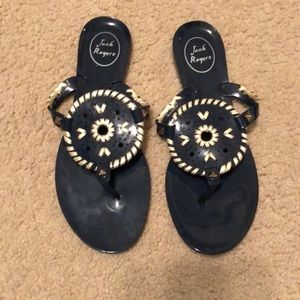 Jack Roger navy and gold jellies size 8